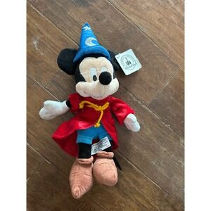 Disney Sorcerer Mickey Mouse Plush 9 Inch Plush Toy Fantasia Magic Hat Robe